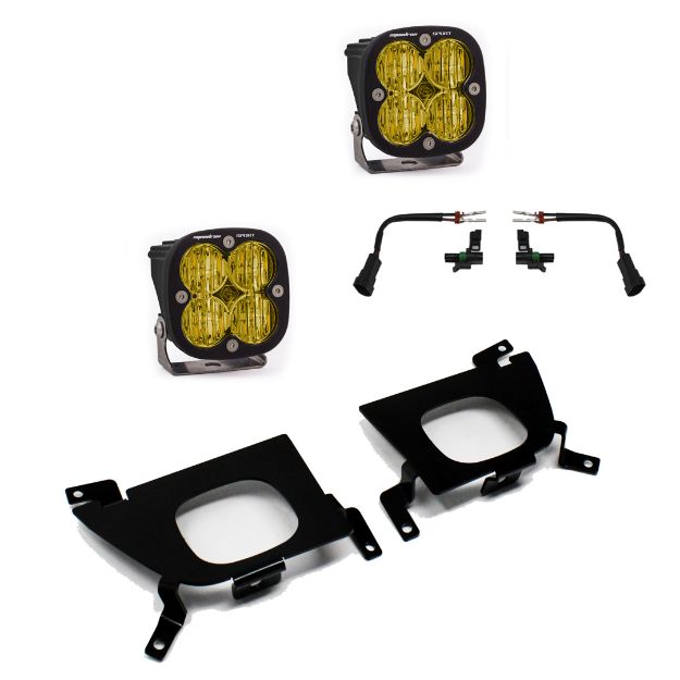 Picture of Silverado 1500 2019 Fog Pocket Mount Kit Pro Amber FPK Sport WC Baja Designs