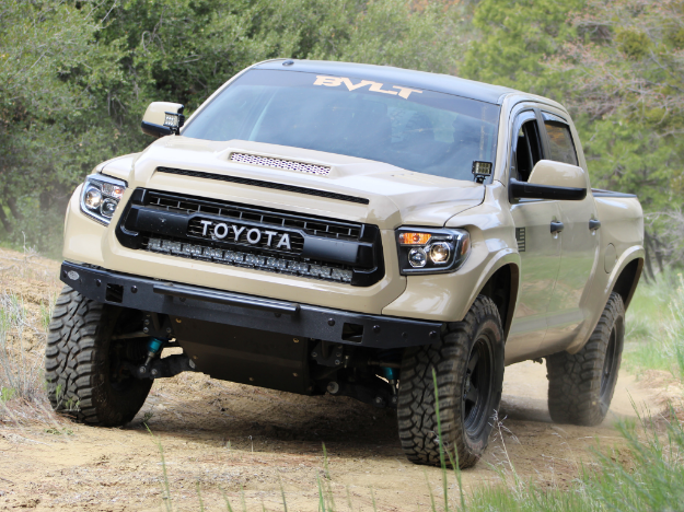 Picture of 14-21 Tundra 42 Inch Hidden Grille Curved LED Light Bar Brackets Kit Two Combo Beam LED Light Bar Blue Backlight Cali Raised LED