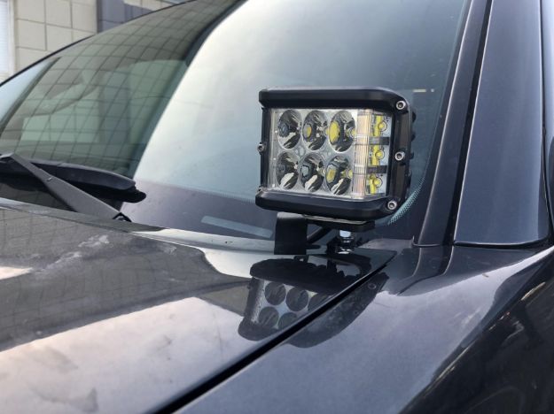 Picture of 05-15 Tacoma Low Profile LED Ditch Light Brackets Kit (2) 27W Side Projecting LED Pod Cali Raised LED