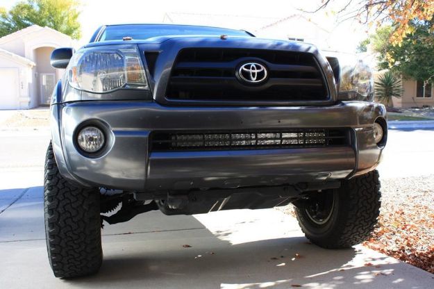 Picture of 05-15 Tacoma 32 Inch Lower Bumper Hidden LED Light Bar Brackets Kit 5D Optic 32 inch OSRAM LED Bar Combo Beam Cali Raised LED