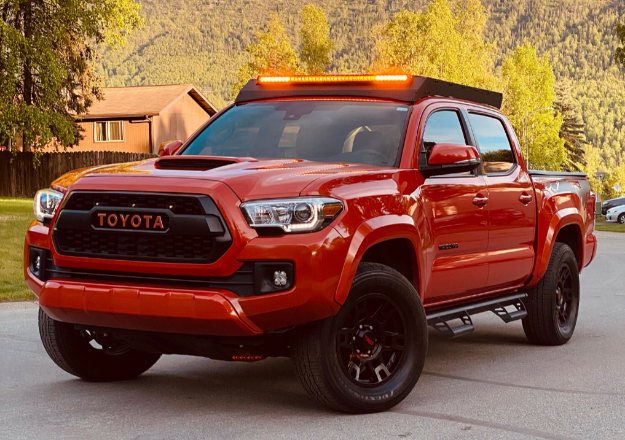 Picture of 05-21 Tacoma Economy Roof Rack Rack and 42 in Single Row LED No Switch Cali Raised LED