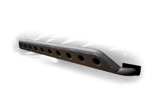 Picture of Jeep JK Rock Guard/Sliders Plated w/Holes 07-18 Wrangler JK 4 Door Steel DV8 Offroad