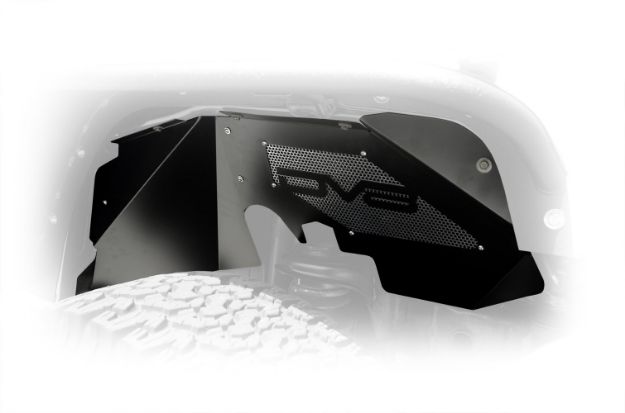 Picture of Jeep JK Inner Fender Front Black 07-18 Wrangler JK Aluminum DV8 Offroad