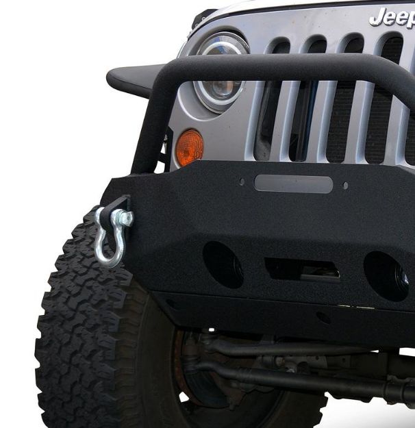 Picture of Jeep JK Front Bumper w/Fog Light Holes FS-16 07-18 Wrangler JK Steel Stubby DV8 Offroad