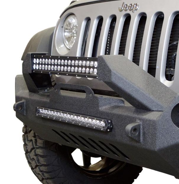 Picture of Jeep JK Front Bumper w/Fog Light Holes FS-17 07-18 Wrangler JK Steel Mid Length DV8 Offroad