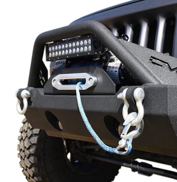Picture of Jeep JK/JL Front Bumper w/Fog Light Holes FS-15 07-18 Wrangler JK/JL Steel Stubby DV8 Offroad