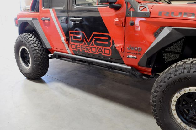 Picture of Jeep JL Tubular Rock Slider with Plated End Caps 18-Present Wrangler JL DV8 Offroad
