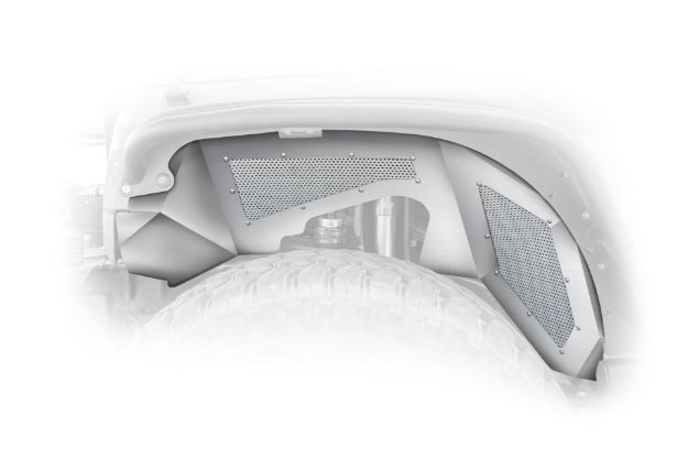 Picture of Jeep JK Inner Fender Front Aluminum Raw 1 Piece 07-18 Wrangler JK 2/4 Door DV8 Offroad