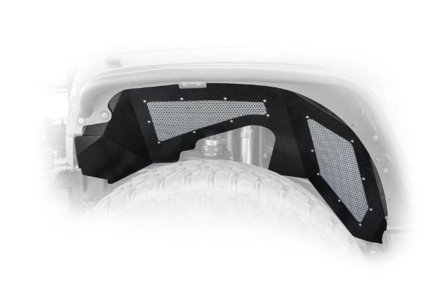 Picture of Jeep JK Inner Fender Front Aluminum Black 1 Piece 07-18 Wrangler JK 2/4 Door DV8 Offroad