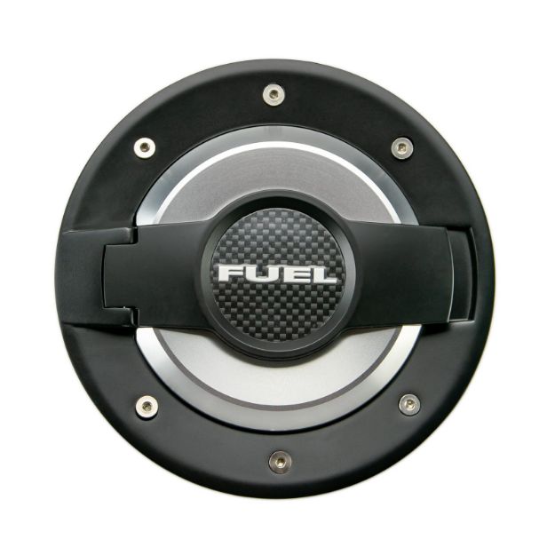 Picture of 2007-18 Jeep JK Black Fuel Door Assembly 4 Door DV8 Offroad
