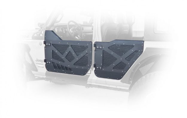 Picture of Jeep JL/JT Half Doors Aluminum W/Perforated Aluminum Screens (Rear) 18-Present Wrangler JL 4 Door DV8 Offroad