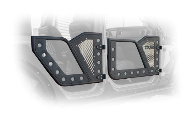 Picture of Wrangler/Gladiator Rock Doors Rear Pair Mesh Screen For 18-21 Jeep Wrangler JL/20-21 Gladiator JT DV8 Offroad