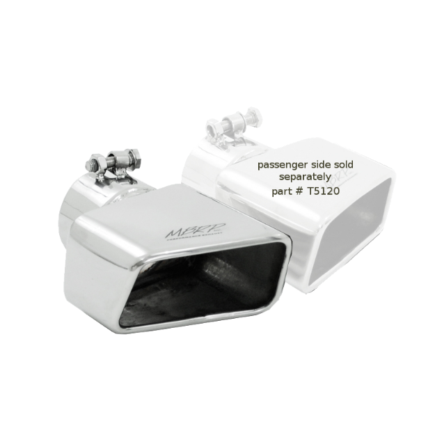 Picture of Exhaust Tip 4 3/4 Inch X 3 Inch ID Rectangle Angled Cut 3 Inch O.D. Inlet 7 3/8 Inch Length T304 Stainless Steel MBRP
