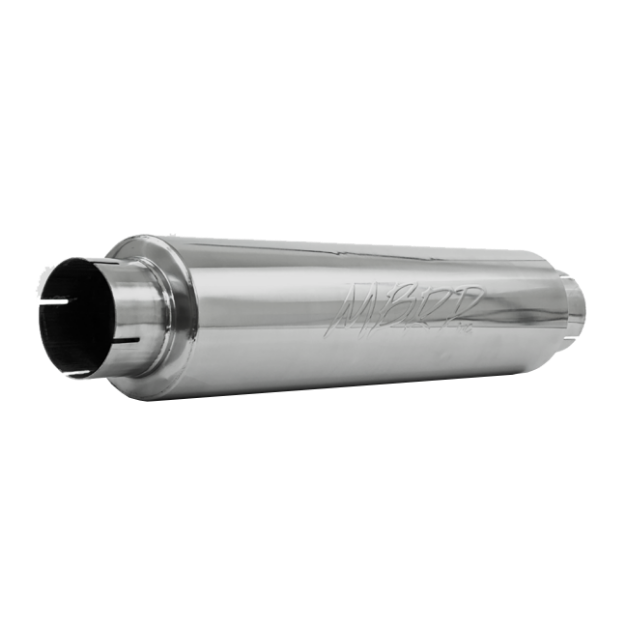 Picture of 4 Inch Inlet/Outlet Quiet Tone Exhaust Muffler 24 Inch Body 6 Inch Diameter 30 Inch Overall MBRP