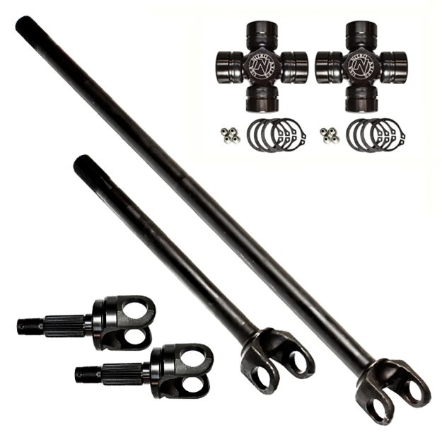Picture of Dana 30 4340 Chromoly Steel Front Axle Kit W/Excalibur U-Joints Nitro Gear and Axle