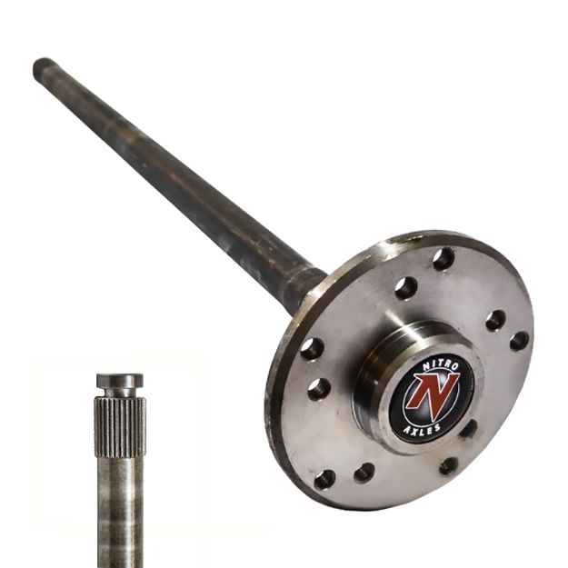 Picture of AMC 35 Rear Axle Shaft M35 C/Clip 30-11/16 Inch 30 Spline LH Axle Req 1/2 Inch Thread In Studs Nitro Gear and Axle