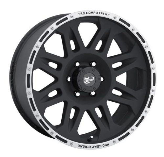 Picture of Series 7105 17x9 with 5 on 5 Bolt Pattern Flat Black Pro Comp Steel Wheels