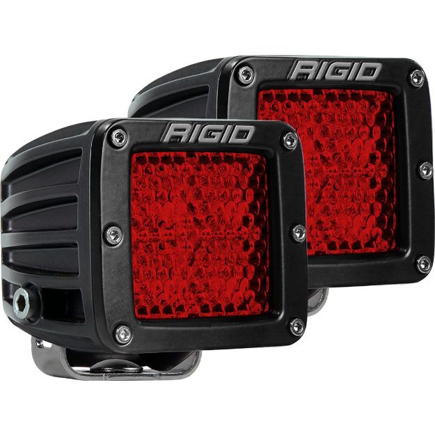 Picture of Diffused Rear Facing High/Low Surface Mount Red Pair D-Series Pro RIGID Industries