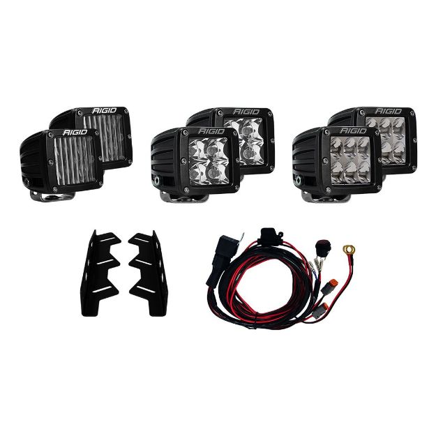 Picture of 17-20 Ford Raptor Fog Light Kit Includes Mounts and 6 D-Series RIGID Industries