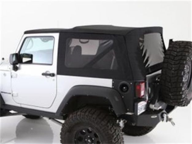 Picture of Soft Top Premium Canvas 10-16 Wrangler JK OEM Replacement W/Tinted Windows Black Diamond Smittybilt