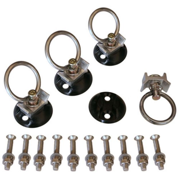 Picture of Anchor Point Tie Down Kit 4 2 Inch Bases 4 Anchor Point Rings Hardware Included Tuffy Security