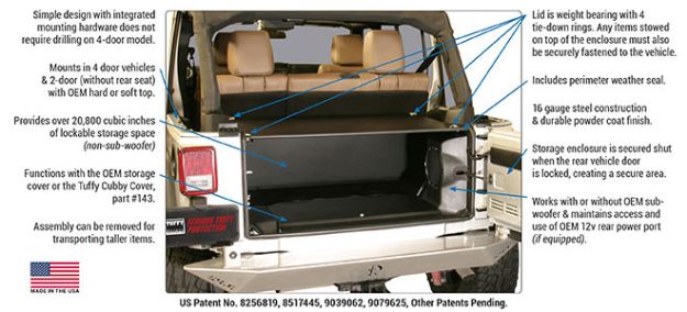 Picture of Jeep JK Unlimited 11-18 Security Tailgate Enclosure Tuffy Security