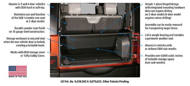 Picture of Jeep JK Wrangler 07-10 Security Tailgate Enclosure Tuffy Security