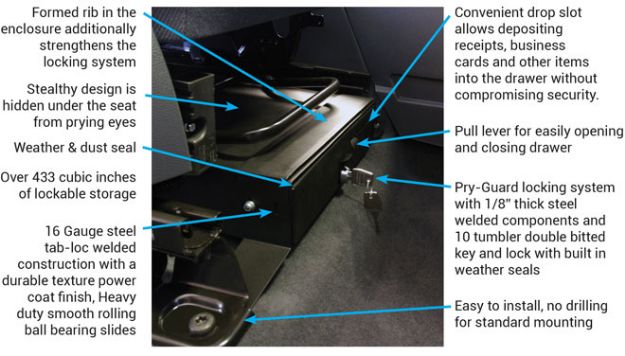 Picture of Ford Transit Connect Security Drawer Side Underseat Tuffy Security