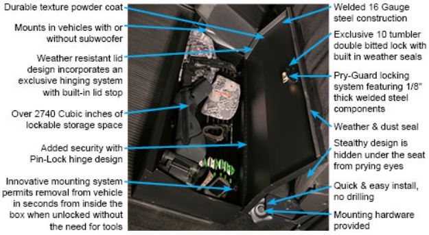 Picture of F-150 Crew Cab Under Rear Seat Lockbox Tuffy Security