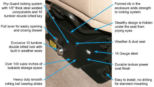 Picture of Jeep TJ/LJ 97-06 Conceal Carry Security Drawer (With Flip Seat) Tuffy Security