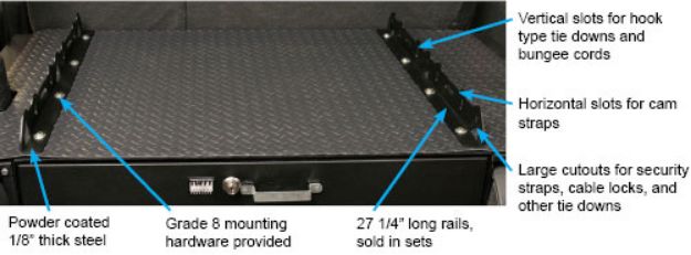 Picture of Multi-Point Tie Down Rail 2 Rails 27 1/4 Inch Long Tuffy Security