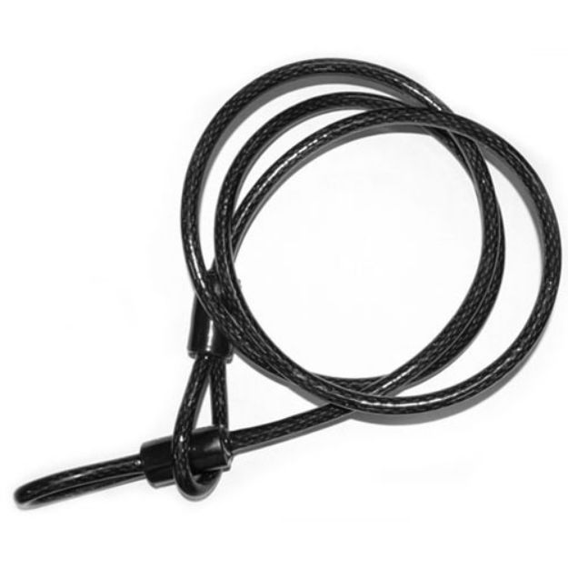 Picture of Looped End Security Cable 72 x 3/8 Inch Coated Cable 2 Hoops Black Tuffy Security