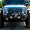 Picture of Jeep JK/JL Front Bumper w/Fog Light Holes FS-13 07-18 Wrangler JK/JL Steel Stubby DV8 Offroad
