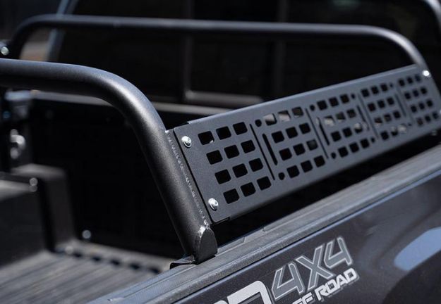 Picture of 2005-Present Toyota Tacoma Overland Bed Bar - 11 Inch Tall - Two Bars and Two Side Molle Panels Cali Raised LED